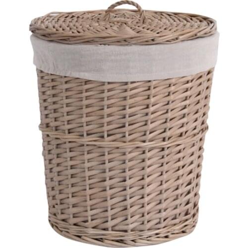 Large Wicker Weave Storage Basket with Lid Dirty Clothes Toy Basket Laundry Basket Hand-Knitted Art