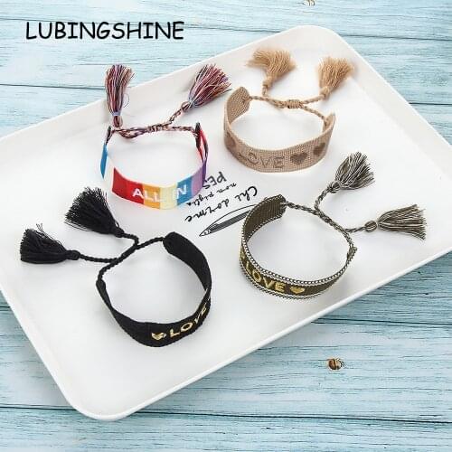 Bohemia Embroidery Friendship Bracelet for Women Men Handmade Knotted Rope Adjustable Anklet Jewelry Forever Friendship Witness