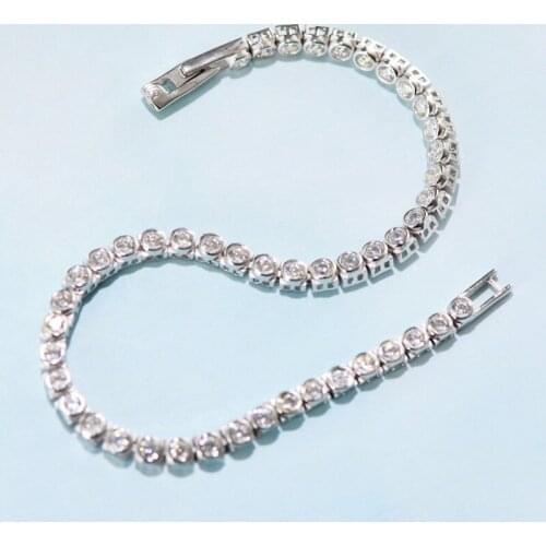 2021 Fashion Real Solid S925 Silver Jewelry Personality Zircon Stitching Bracelet for Woman Cool Trendy Wild Woman Bracelet