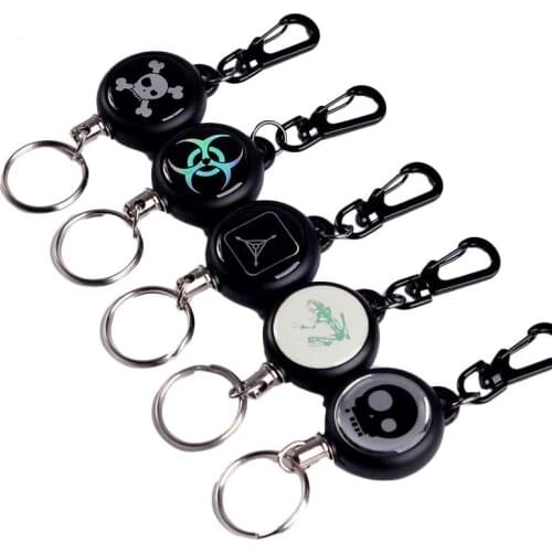 1pcs Portable Keychains For Men EDC Key Rings Steel Wire Retractable Key Buckles Key Chain Spring back Key Holder Keyring