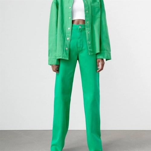 ZXQJ Women 2021 Fashion Side Pockets Faded Wide Leg Jeans Vintage High Waist Zipper Fly Denim Female Trousers Mujer