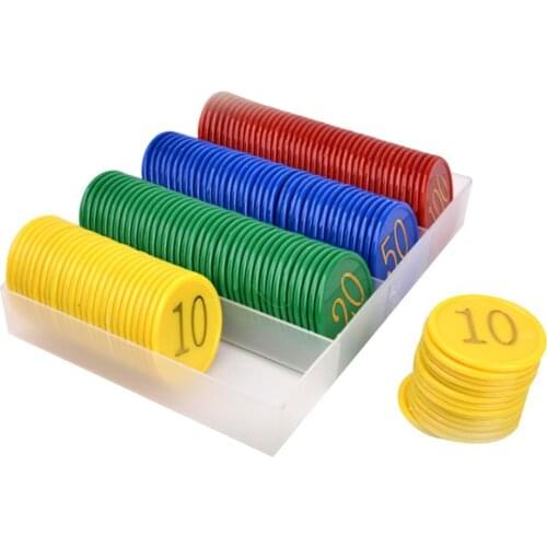 160Pcs/Set Face Value Poker Round Chips Counting Number Toy Game Party Props