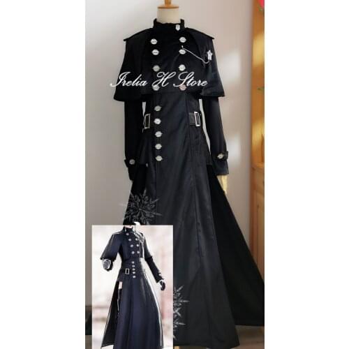 Custom made/size FF14 Costume Final Fantasy XIV YoRHa Type-51 Robe of Casting Cosplay Costume black long dress coat