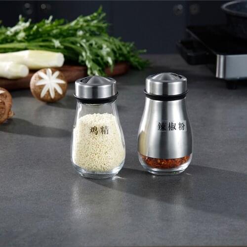 Kitchen Stainless Steel Seasoning Spice Shaker Bottle Jar BBQ Salt Pepper Jar