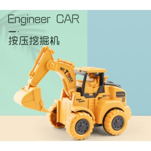 Children engineering vehicle Car push type inertia pull back simulation excavator Bulldozer Crane baby educational Boy Toy