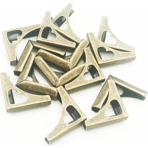 50PCS 22X22X5mm Metal Bronze Corners For Books Scrapbooking Photo Albums Menus Corner Protectors Metal Crafts DIY Ornament SC126