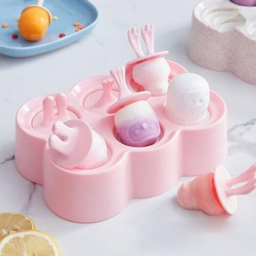 Cartoon Rabbit Ice Cube Tray Popsicle Mold Ice Cube Maker Kitchen Accessories Summer Kids Ice Cream Silicone Mold Chocolate Mold