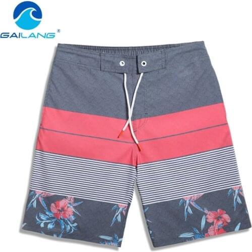 Gailang Brand High Quality Men fashion design comfortable elastic waistline beach shorts Swimwear Mens printed leisure shorts