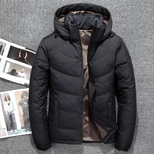 90% White Duck Down Jackets Men Thick Down Coats Brand Clothing Hooded Down Jacket Mens Casual Parkas Male Outerwear
