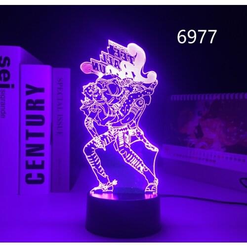 Anime JoJo Bizarre Adventure Hol Horse 3D Night Light for Bedroom Decor Light Birthday Gift for Him Manga Jojo LED Lamp