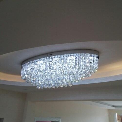 Oval Rectangular LED Engineering Hall Crystal Living Room Ceiling Lamps Arcade Lights Aisle Corridor Hall led Lighting fixture