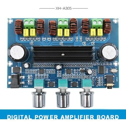 High Power Amplifier Board 100W+50W*2 DC 12-24V Digital Audio Power Amplifier Module Stereo Dual Channel Amplificador