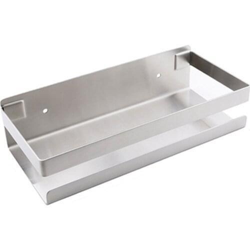 Stainless Steel Self Adhesive Bathroom Kitchen Shelf Punch-Free Shelf