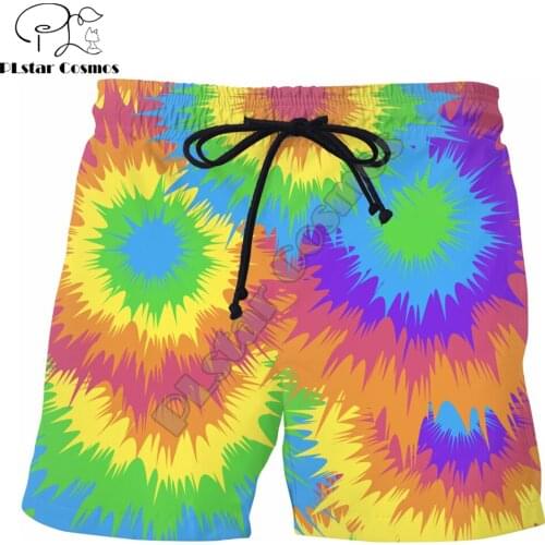 PLstar Cosmos Drop shipping 2019 New summer vibes shorts Tie Dye painting 3D Printed Male/Female Harajuku Casual Shorts