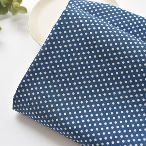 50*110cm Pure Cotton Blue Water Jade Dot Fabric Clothes Skirt Childrens Clothes Shirt Tablecloth Handmade DIY Fabric