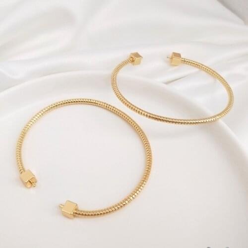 Strengthen Color Retention 14K True Gold Filled Bead Needle With Half Hole Copper Bracelets DIY Jewelry Making Accessories