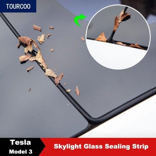 For Tesla Model 3 Windshield Roof Skylight Glass Sealing Strip Noise Lowering Reduction Seal Car Accessories