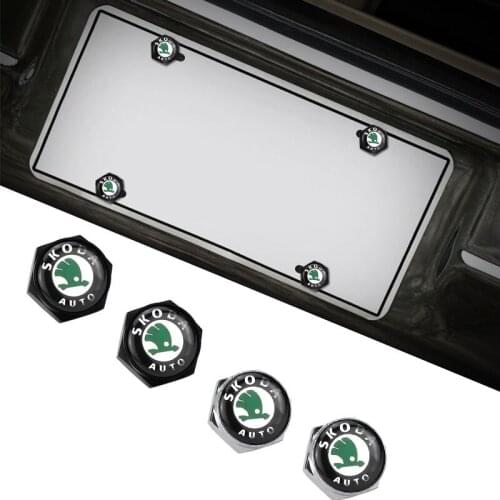 Car License Plate Screws Exterior Accessories for Skoda Octavia A7 Superb 2 Fabia Rapid Yeti Kodiaq Kamiq Metal Bolts Nuts