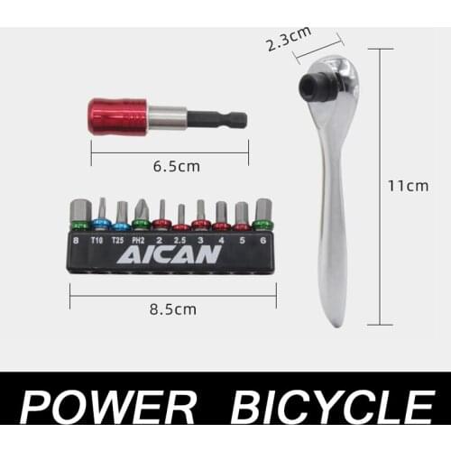 Taiwan AICAN Mountain Bike Road Bike Riding Maintenance Tool Portable Ratchet Tool Wrench Adjustable Wrench Set Easy To Store