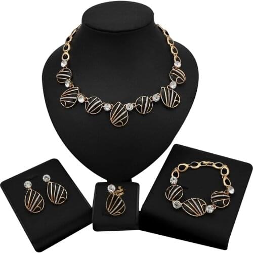 Yulaili Polychrome Opal Stones Charm Necklace Bracelet Earrings Ring African Costume Jewelry Sets for Women Wholesale