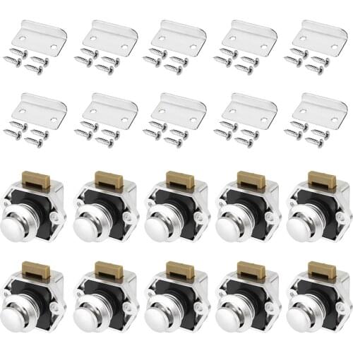 10pcs Car Push Lock Diameter 20mm RV Caravan Boat Motor Home Cabinet Drawer Latch Button Locks For Furniture Hardware