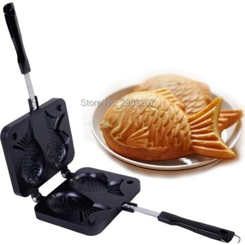 10pcs Fish Shape Waffle Mold Maker Taiyaki Cake Pan Mould Home DIY Kidss Love Breakfast Family Kitchen Baking Tool