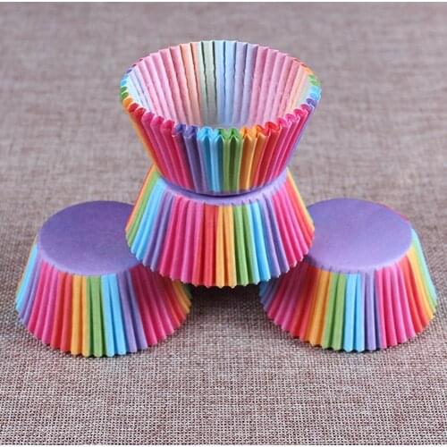 100Pcs Lovely Cupcake Cake Liner Baking Cup Muffin Dessert Holder Kitchen Decor Bright color, great for your bridal shower, baby