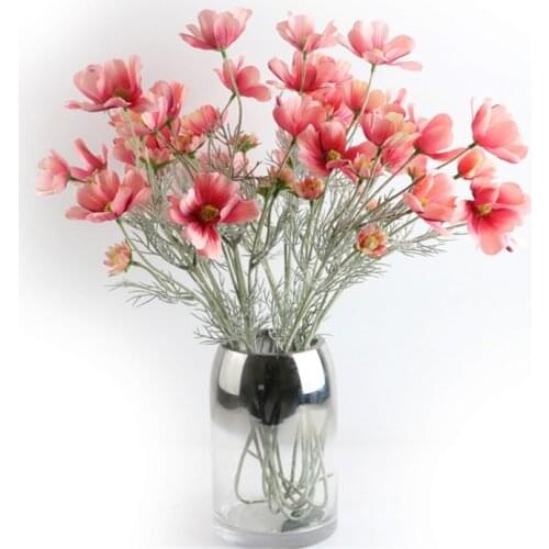 2Branch Artificial Cosmos Silk 6 Head Gesang Flower for Home Garden Decoration Fake Flower Wedding Scene Decor Photography Props