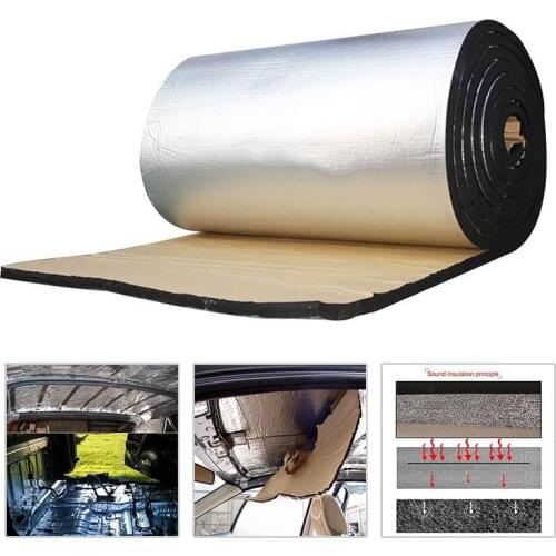 50x200cm 10mm Thick Aluminum Fiber Muffler Cotton Car Auto Fender Heat Sound Deadener Insulation Mat