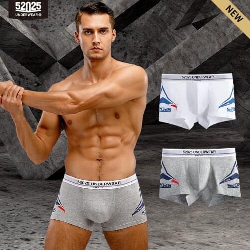 52025 Men Underwear Boxers 2-Pack Cotton Modal Original Print Breathable Fashion Trunks Men Underwear Sexy Boxer Men Boxer Homme