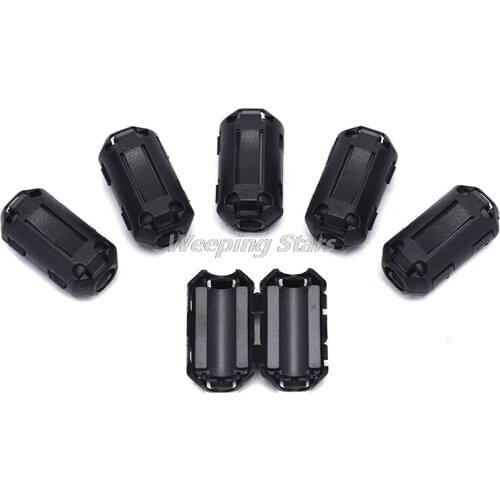 6Pcs/lot Clip On EMI RFI Noise Ferrite Core Filter For 7mm Cable N3