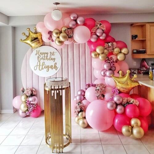 94Pcs and Pink Balloon Arch Garland Kit For Wedding Bridal Shower Baby Shower Birthday Christening Backdrop Party Decor