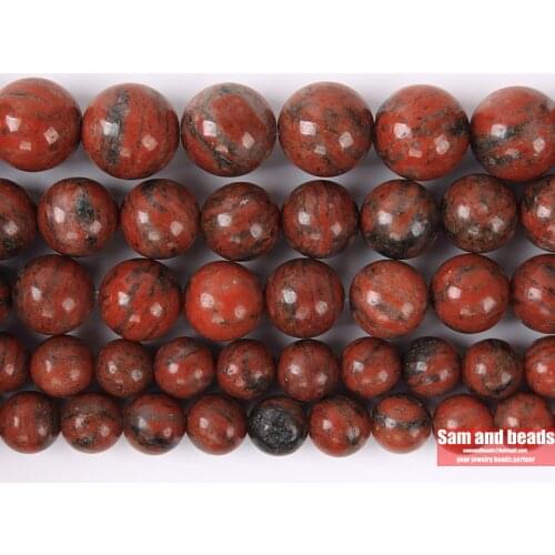 Free Shipping Natural Stone Sesame Red Jaspers Round Loose Beads For Jewelry Making DIY Bracelet Necklace SRJ30