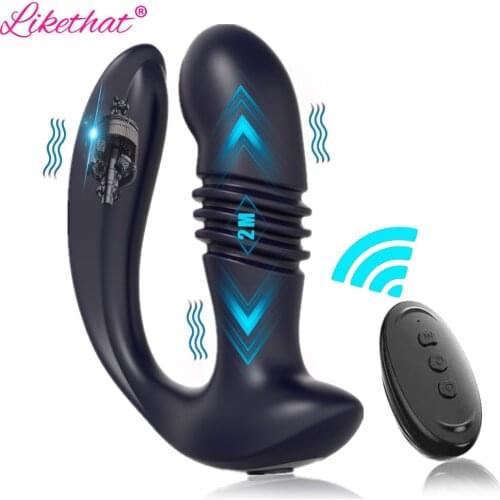 Wireless Remote Anal Plug Vibrator Telescopic Male Prostate Stimulation Massage Dildo Butt Plug Sex toys for Men Masturbator Gay