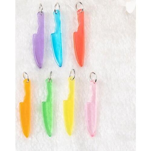 15pcs/Lot 38mm*6mm Glitter Flatback blade Shape Charms Resin For DIY Decoration