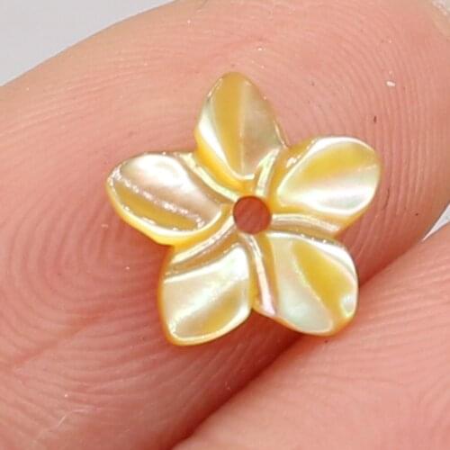 Natural Sea Water Petal-shaped Shells Beads Cute Yellow Handmade DIY Necklace Bracelet Earrings Jewelry Accessories Bead Making