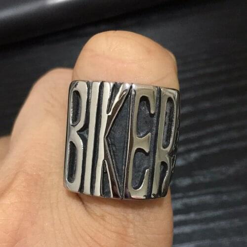 CFBulongs Punk Men Stainless Steel BIKER Ring Hip Hop Rock Locomotive Band Male Jewelry Party Gift