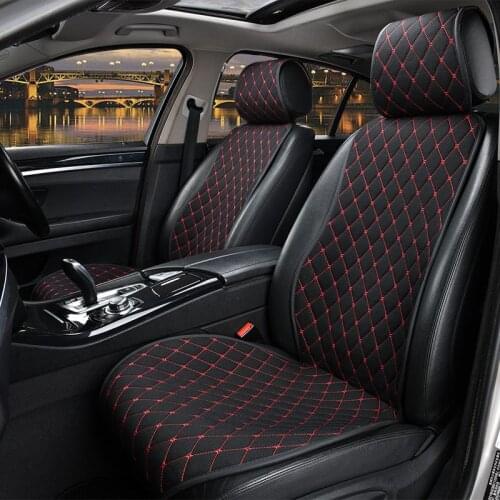 Front Car Seat Cover With Backrest Universal Breathable Linen Seat Cushion Protection Mat Pad Auto Seat Fit Interior Accessories
