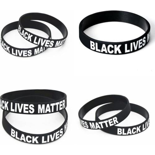Black Lives Matter Bangle Bracelet Black Silicone Jewelry I Can't Breathe Letter Bracelets