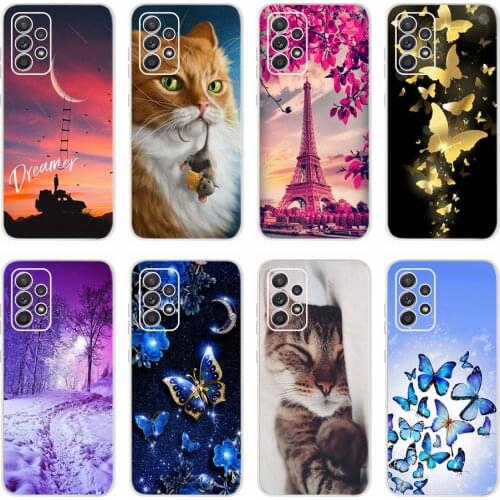 For Samsung Galaxy A32 Case SM-A325F Soft Silicone Cute Cat Cover For Samsung A32 A 32 4G Phone Cases GalaxyA32 Back Cover 6.4