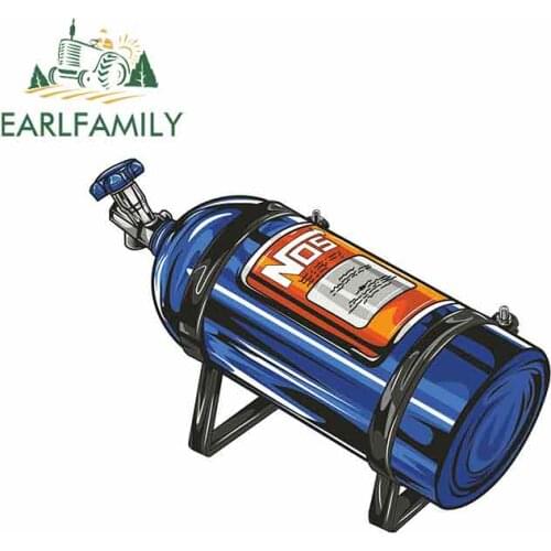 EARLFAMILY 13cm x 10.6cm for Nos Bottle Funny Car Stickers Vinyl Sunscreen RV VAN Fine Decal JDM Accessories Logo Glue Sticker