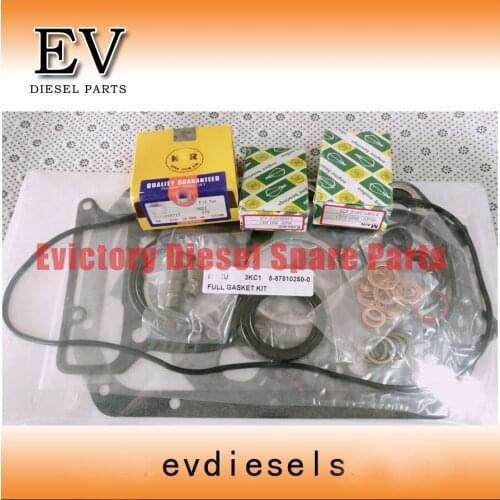 EV For Isuzu 3KC2 engine rebuild kit piston ring+full cylinder head gasket and crankshaft&con rod bearing