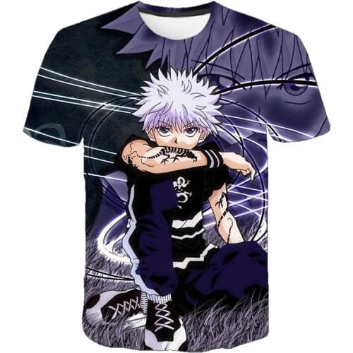 Japan Anime Kawaii Hunter×Hunter 3D Print T-shirt Boys Killua Zoldyck Manga Summer Tops Teen HxH Casual O-neck Boy Girls Tees