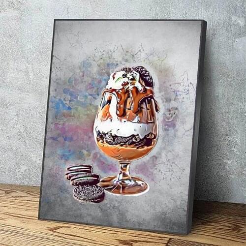 HD Print Canvas Chocolates Ice Cream Wall Art Painting Food Cartoon Modular Picture Home Decoration Poster Living Room Framework