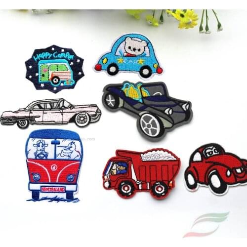 Adhesive tape stick embroidery D201 extension car pink sports car jeep engineering car truck bus clothes patch sticker