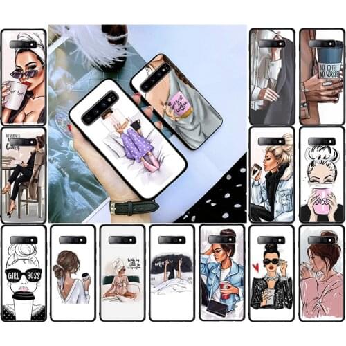 Coffee Girl Phone Cases For Samsung Galaxy S21 S21Plus S21Ultra S20 S20FE S20Plus S10 S10Plus S20Ultra Case