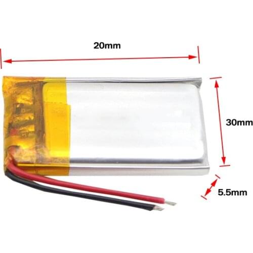 WAMA 552030 3.7V Li-polymer Rechargeable Battery Over-charge Protected PCB for Bluetooth Earphones Speakers DIY Accessories