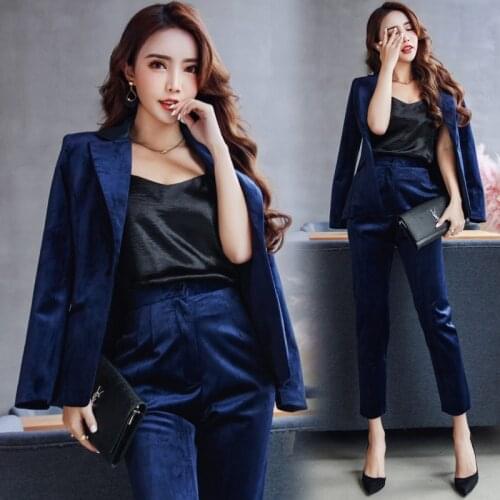 Женские бархатные брючные костюмы LOW LUV China At AliExpress
