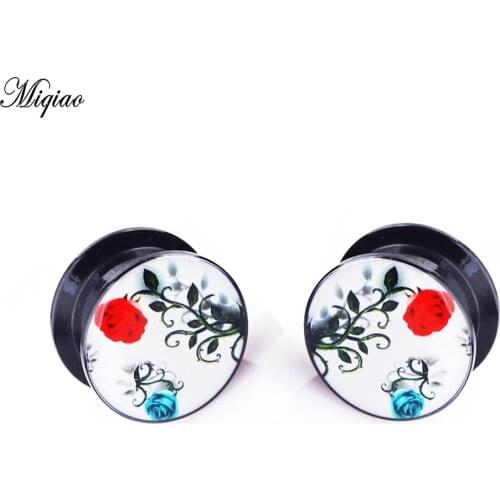 Miqiao 2pcs Fashion Hot Sale Acrylic with Thorn Flower Ears 4mm-25mm Exquisite Body Piercing Jewelry