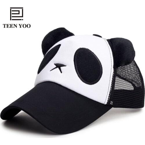 Fashion Lovely Cartoon Panda Quick Dry Baseball Cap Summer Outdoor Canvas Breathable Net Men Snapback Hip Hop Women Sun Hat